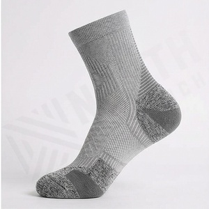 Athletic <b>Running</b> <b>Socks</b> Ankle Length Breathable Moisture Wicking Polyester Spandex Solid Gray for Adults Summer Use - Product Image 3