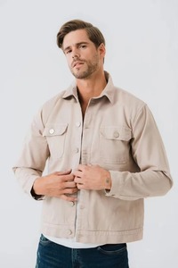 Wholesale Rate Customized Printing Work <b>Mens</b> <b>Denim</b> <b>Jacket</b> Premium Quality Embroidery Applique Striped Button Stand Collar - Product Image 4