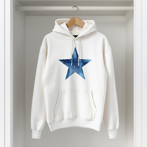Sudadera con Capucha Estampada de Estrellas, Unisex, de Algodón y Felpa, Diseño Cósmico, Ropa Urbana, Personalizable OEM/ODM - Product Image 5