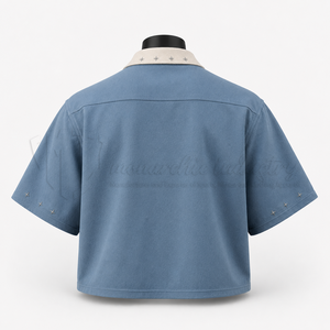 เสื้อแจ็คเก็ตแขนสั้นลำลองสำหรับผู้ชาย คอปกพับได้ ซิปหน้า ผลิตจากผ้าฝ้ายออร์แกนิค 100% เป็นมิตรต่อสิ่งแวดล้อม แห้งเร็ว น้ำหนักเบา เหมาะสำหรับฤดูใบไม้ผลิ - Product Image 2