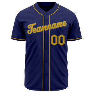 Maillot de baseball bleu marine à manches courtes, boutonné, uniforme d'équipe personnalisé, respirant, en polyester, chemise de sport athlétique - Product Image 2