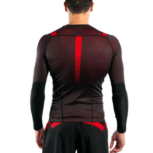 Camiseta de Compresión de Manga Corta Roja para Hombre, Cuello Redondo, Transpirable, de Secado Rápido, Ajustada, Deportiva, de Punto, de Poliéster y Elastano, para Entrenamiento en el Gimnasio - Product Image 6