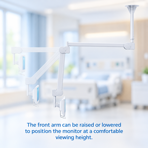High Quality White Hospital LCD Monitor Arm Mount 330 Degrees Swing 8 kg Load Capacity VESA 75/100mm Screen Rotation 5 TAA - Product Image 5