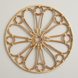 Rattan placemats for sale circle floral placemat <b>trivet</b> decorative flower designed place mats - Product Image 1