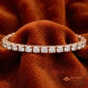 สร้อยข้อมือเทนนิสทรงรีประดับมอยส์ซาไนต์ชุบทองคำสีโรสโกลด์สำหรับผู้หญิง เครื่องประดับแฟชั่นหรูหราสไตล์เบเวอร์ลี่ฮิลส์ ของขวัญสุดหรู - Product Image 2