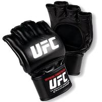Gants de boxe UFC en cuir véritable à demi-doigts pour MMA, kick-boxing et arts martiaux, avec fermeture auto-agrippante, vente en gros