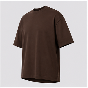 Camiseta de Manga Corta para Hombre, Cuello Redondo, Algodón Peinado Color Chocolate, Talla Grande, Personalizada, MTS-OVR-0029 - Product Image 3