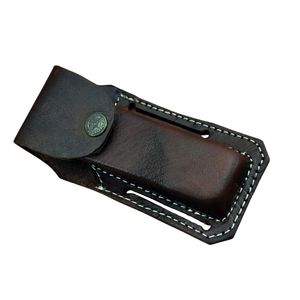 Couteau de chasse en acier Damas à lame fixe de qualité supérieure, manche en bois fait main, étui en cuir, couteau utilitaire pour le camping, la randonnée et les voyages en plein air - Product Image 6