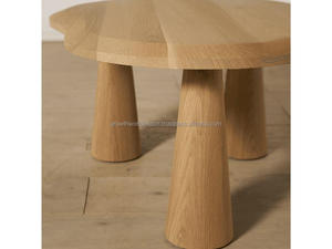 Modern <b>Solid</b> <b>Wood</b> Round Coffee Table Minimalist Nordic Living Room Center Table Oak Finish Low Tea Table Newest furniture 2026 - Product Image 3