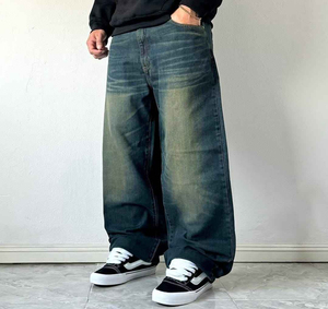 Nouveau Jean Décontracté en Denim avec Patchs Style Baggy pour Hommes – Vente en Gros de Jeans Oversize Respirants pour Hommes – Meilleures Ventes - Product Image 1