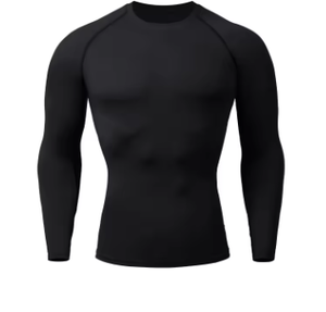 Men Knitted Polyester Compression Long Sleeve O-Neck Solid Quick Dry Sporty Base <b>Layer</b> <b>Top</b> - Product Image 4
