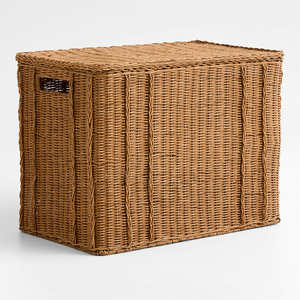 Sturdy Rattan <b>Storage</b> <b>Basket</b> With Lid Handwoven Organizer <b>Basket</b> <b>Large</b> <b>Storage</b> <b>Basket</b> For Laundry <b>Storage</b> And Home Organization - Product Image 1