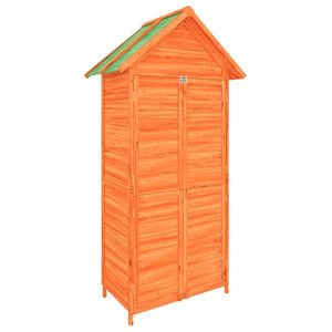 Caseta de Jardín de Madera de Pino Maciza, Color Marrón, 35x20.7x68.9 Pulgadas, Almacenamiento Duradero y Práctico - Product Image 4