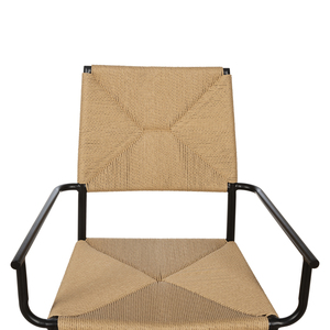 Chaise de salle à manger scandinave en bois légère capitonnée avec assise en rotin et dossier moderne, mobilier pour entrée d'appartement et maison - Product Image 4