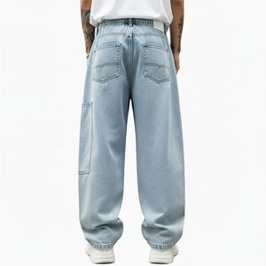 Pantalones Vaqueros de Mezclilla para Hombre, Corte Recto, Estilo Vintage, Marca Personalizada, Alta Calidad, Duraderos, Casuales, al por Mayor - Product Image 3