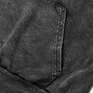 Sweat à capuche épais en coton lourd uni pour hommes grandes tailles, coupe oversize, effet délavé à l'acide, manches longues, pour garçons - Product Image 6