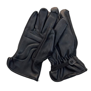 Spiritchill Goods Green Leather Work <b>Gloves</b> Gray Palm Fingertips Abrasion Resistant Anti-Slip Straight Cuff Safety <b>Gloves</b> - Product Image 5