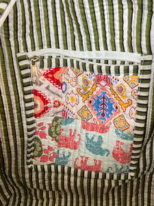 Sac fourre-tout matelassé léger style bohème couleur unie grande capacité en coton pour femme toutes saisons - Product Image 3