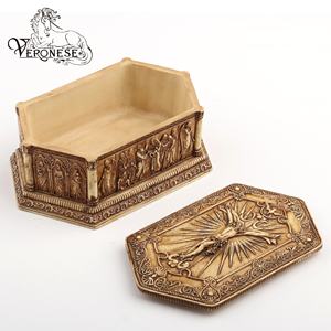 Caja de Joyería con Diseño Religioso de Jesús en la Cruz, Pintada a Mano, Decoración de Lujo para el Hogar, Artesanía de Resina - Product Image 5