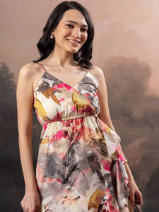 Vestido Midi de Verano para Mujer, Estilo Vintage, Estampado Floral, Formal, Holgado, Cintura Natural, Ecológico - Product Image 2