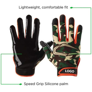 Leather Football <b>Gloves</b> Wide Receivers Training Sticky Palm Grip Winter Breathable Hand Grips <b>Touchscreen</b> Compatible Hook Loop - Product Image 3