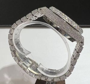 DAZZLING JEWELS นาฬิกาหรูหราสำหรับทุกเพศ สีขาวทอง สแตนเลสสตีล ประดับเพชร ขนาด 42 มม. ระบบอนาล็อก กลไกอัตโนมัติ กระจกแซฟไฟร์คุณภาพสูง - Product Image 2
