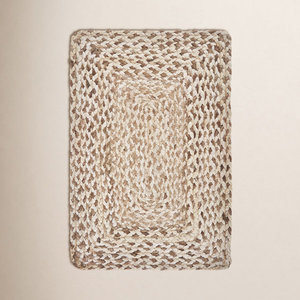 Hot Selling Natural Best Seller Miran Jute Abstract <b>Rectangle</b> <b>Placemat</b> (Set of 4) Mat For Patio Balcony Porch Floor Mat Area Rug - Product Image 1