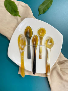 Juego de Cucharas Clásicas de Cuerno de Búfalo Natural Hechas a Mano con Mango Corto, Decoración Única para el Hogar Indio, para Bodas, Vajilla y Servicio - Product Image 6