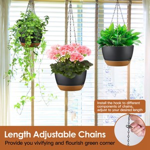 4 pezzi fori di drenaggio per fioriere sospese di diametro 9,64 pollici rimovibili vassoio autosannante cesti appesi in plastica per piante da fiore - Product Image 4