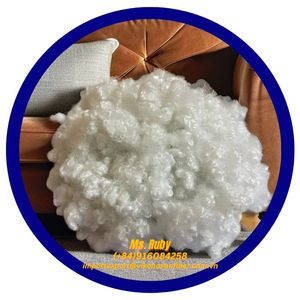 เส้นใยโพลีเอสเตอร์รีไซเคิลคุณภาพสูง 15D HCS สีขาว แบบกลวง ซิลิโคนิซ์  สำหรับวัสดุยัดไส้ - Product Image 2