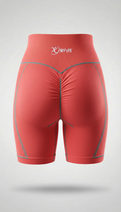 กางเกงขาสั้นโยคะผู้หญิง ระบายอากาศได้ดี สไตล์สตรีทแวร์ เอวสูง ผ้าไนลอน/คอตตอน สำหรับออกกำลังกาย ฟิตเนส ยิม - Product Image 4