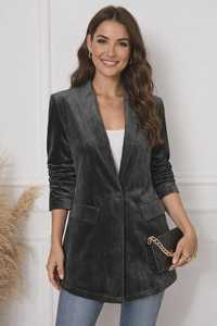 Chaqueta Blazer de Terciopelo para Mujer, Elegante, Informal, para Oficina, Suave, Lujosa, con Estilo - Product Image 2