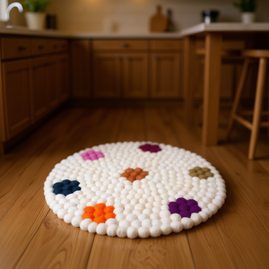 Tapis en feutre floral avec un magnifique motif floral - Product Image 3