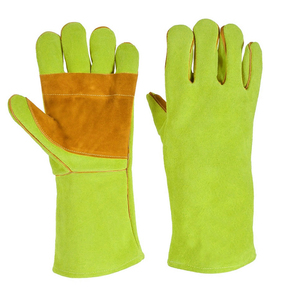High Quality Cowhide Leather Safety Welder <b>Gloves</b> Heat Resistant Fireproof Multi-Purpose Use Working <b>Gloves</b> <b>For</b> Welding Work - Product Image 1