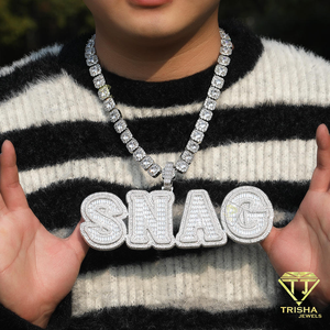 Hip Hop AKA Pendant Necklace For Men Iced Out Rhinestone Cuban <b>Chain</b> Gold Tone <b>Rapper</b> Style Streetwear Statement Jewelry - Product Image 5