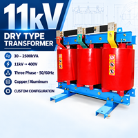 Transformateur sec 11 kV avec capacité de 30-2500 kVA, triphasé 400 V, pour distribution d'énergie, transformateur de service de station de surtension à économie d'énergie