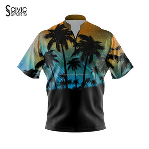 Custom Printed Sublimated Reversible Plus Size <b>Bowling</b> Jerseys Cheap Team Shirts OEM Logo Polyester - Product Image 3