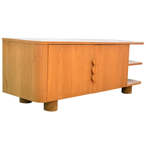 Soporte de TV Minimalista Hecho a Mano de Madera de Pino con Estantes Abiertos, Diseño Moderno, Montaje en Suelo para Sala de Estar, Compatible con Televisores de 65 Pulgadas o Más - Product Image 3