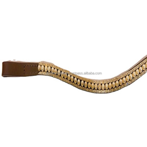 Dernière conception 3 rangées de cristaux d'argent et chaîne de perles bling en cuir véritable, bandeau de sourcil de cheval dans toutes les tailles et couleurs personnalisées, offre spéciale - Product Image 1