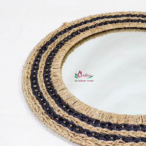 Artex Dong Thap Miroir en bambou fait main Décoration murale rustique avec finition naturelle Vietnam - Product Image 6