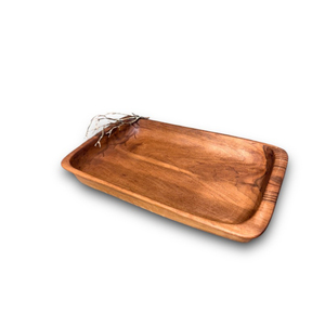 Luxury Design Natural Wooden <b>Tray</b> With Gold Floral Accent <b>Snacks</b> And Fruits Serving <b>Tray</b> For Hot Selling Home Accessories Supply - Product Image 6