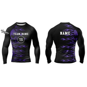 Maillot de bain unisexe personnalisé pour la gym, respirant, imprimé, en Spandex/Polyester, manches longues, col montant, anti-UV - Product Image 4