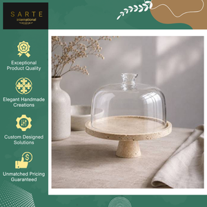 Leading Manufacturer & Exporter of Handmade Travertine <b>Marble</b> Luxury Stone <b>Cake</b> Display Platter <b>Stand</b> for Home Decorations - Product Image 3