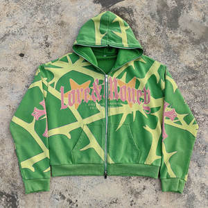 Sweat à capuche personnalisé entièrement imprimé, en molleton de coton premium, design graphique sur toute la surface, style streetwear oversize, OEM ODM, sweats à capuche à marque privée - Product Image 2