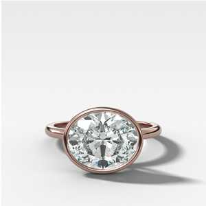 Anillo de Diamante Ovalado de 4 Quilates en Oro Real de 14k y 18k, Anillo de Compromiso con Bisel East West, Diamante Cultivado en Laboratorio CVD HPHT IGI, Fabricante - Product Image 5