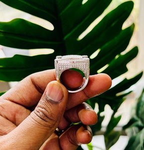 Bague en argent sterling 925 avec moissanite VVS, bijoux de mode pour homme, style classique, luxe, hip hop, bague scintillante - Product Image 2