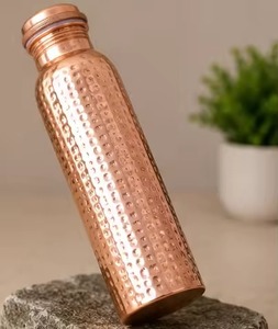 Copper Water Bottle with Teal Hexagon Pattern Modern Design Portable Travel <b>Drinkware</b> - Product Image 6