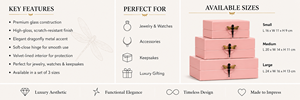 Luxury Pink Mirror <b>Glass</b> Decorative Storage Box Set Dragonfly <b>Knob</b> Premium Jewelry Vanity Organizer Boxes Home Decor Lacquered - Product Image 5
