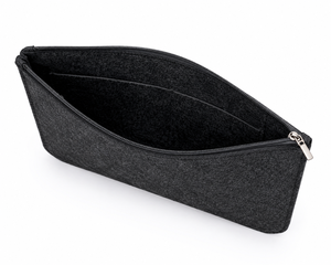 Pochette cosmétique en feutre rouge avec fermeture éclair, trousse de toilette rectangulaire, étui de rangement de voyage, pochette en feutre - Product Image 4