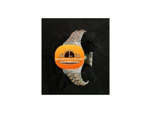 Reloj de Cuarzo Redondo de Acero Inoxidable para Hombre con Esfera de Diamantes de Imitación, Pantalla Analógica, Estilo Hip-Hop, Correa de 22 mm - Product Image 4